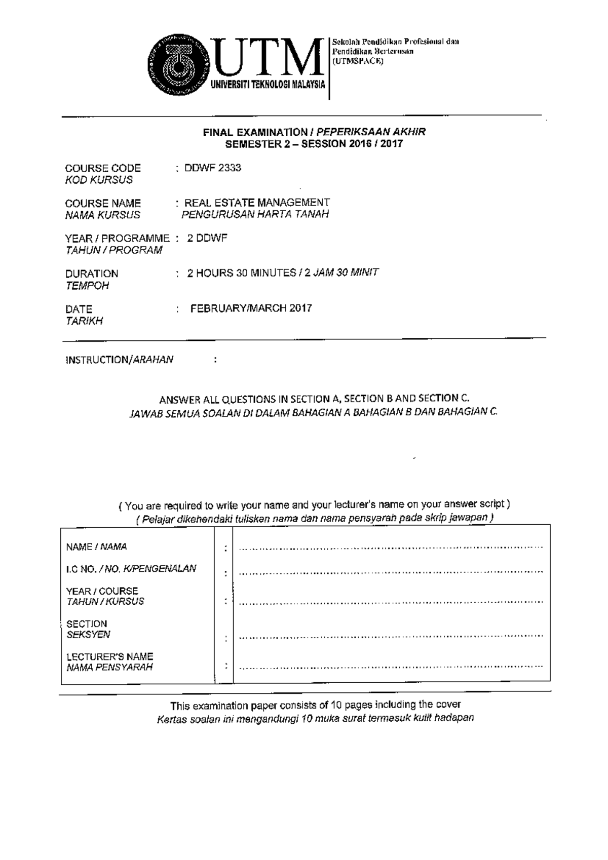 Full Text - notes - Property Management - Studocu