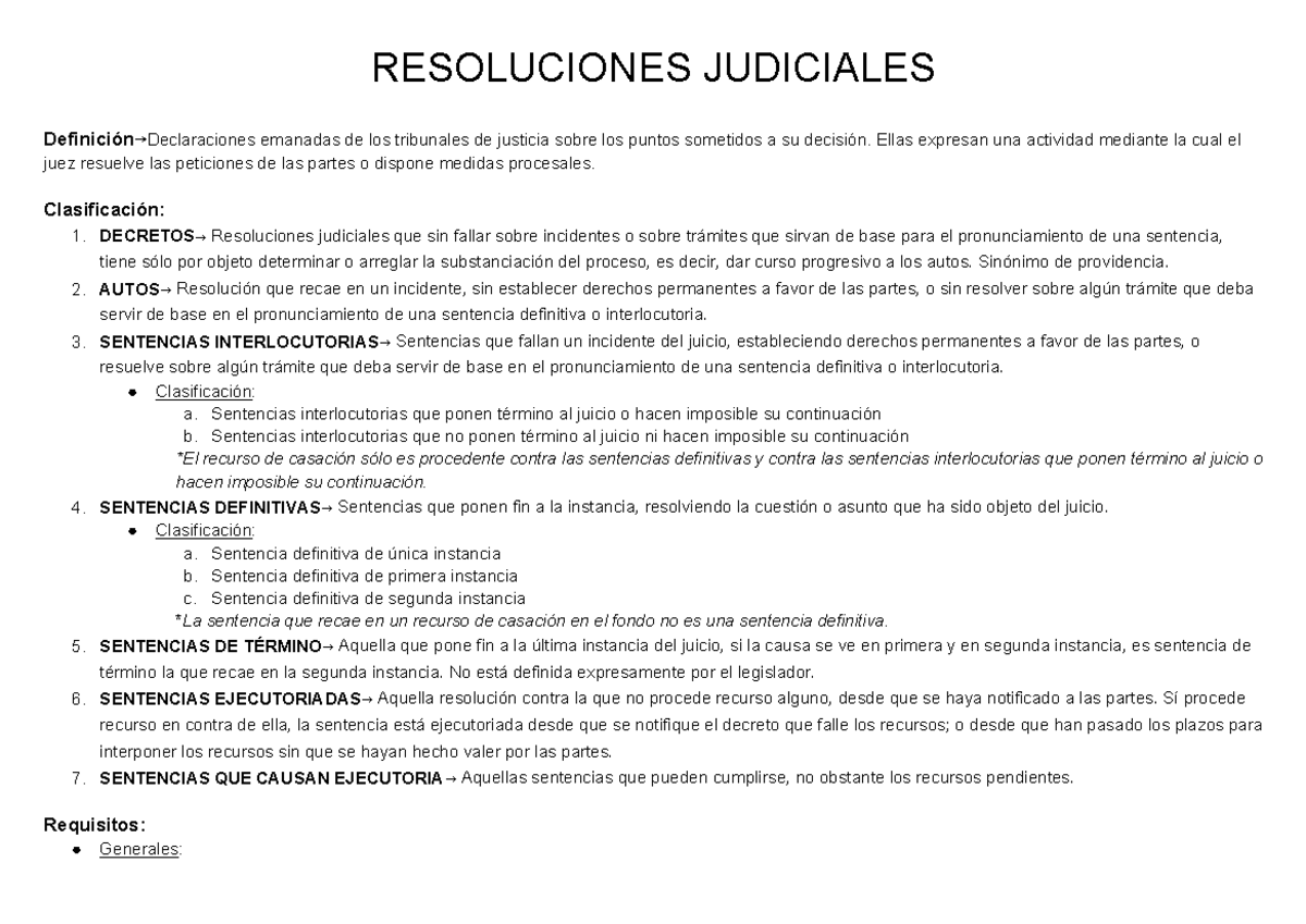 5 - …kkkk - RESOLUCIONES JUDICIALES Definición→Declaraciones emanadas