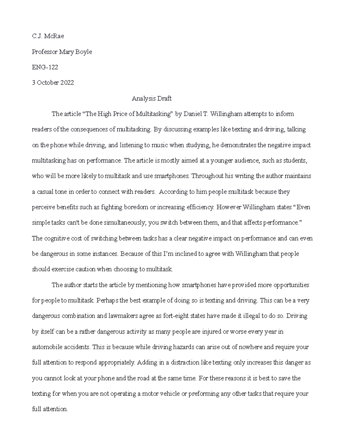 Final Analysis - Module 7 - C. McRae Professor Mary Boyle ENG- 3 ...