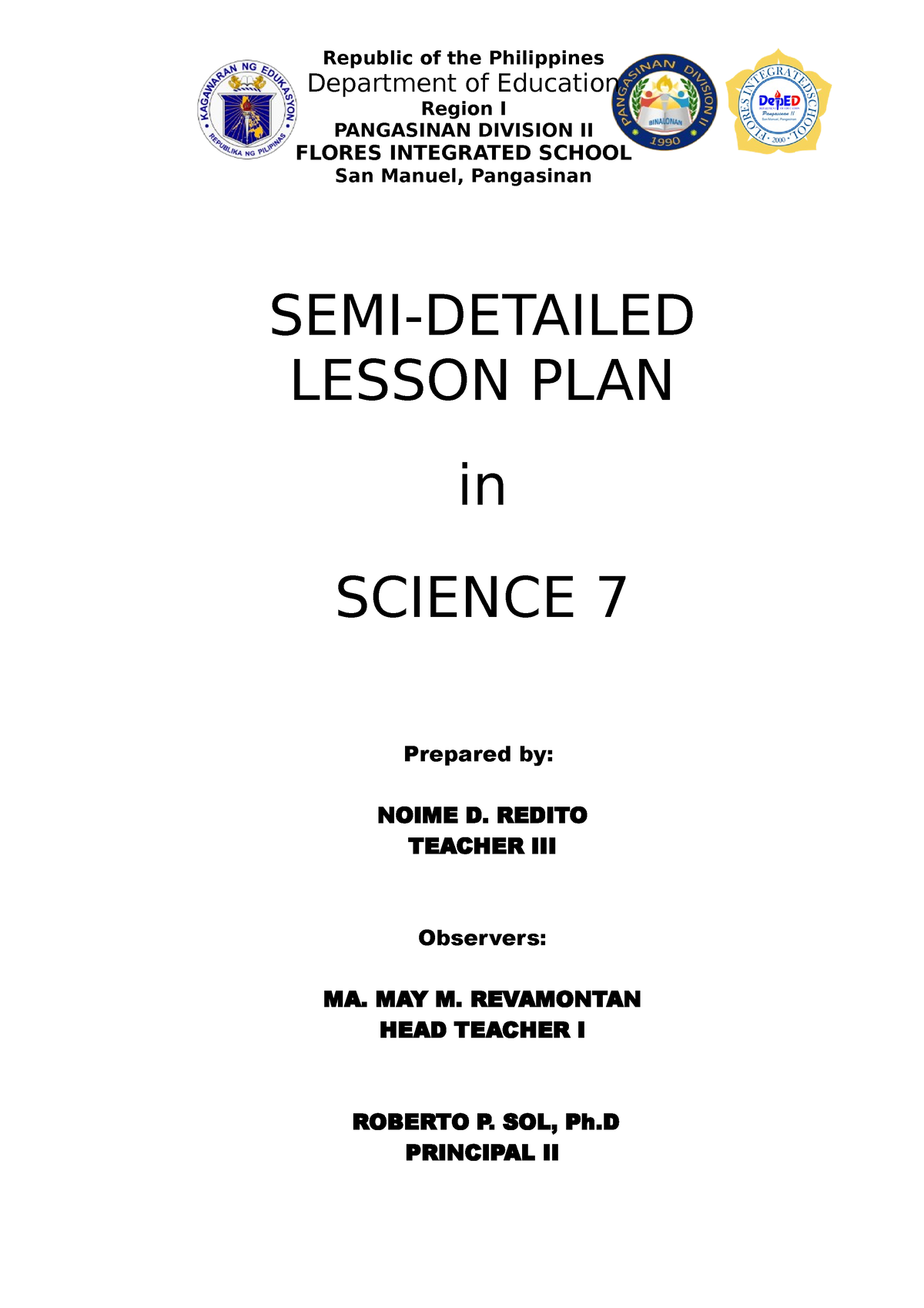 Semi Detailed LP Science 7 COT 1 SY 2021-2022 - SEMI-DETAILED LESSON ...