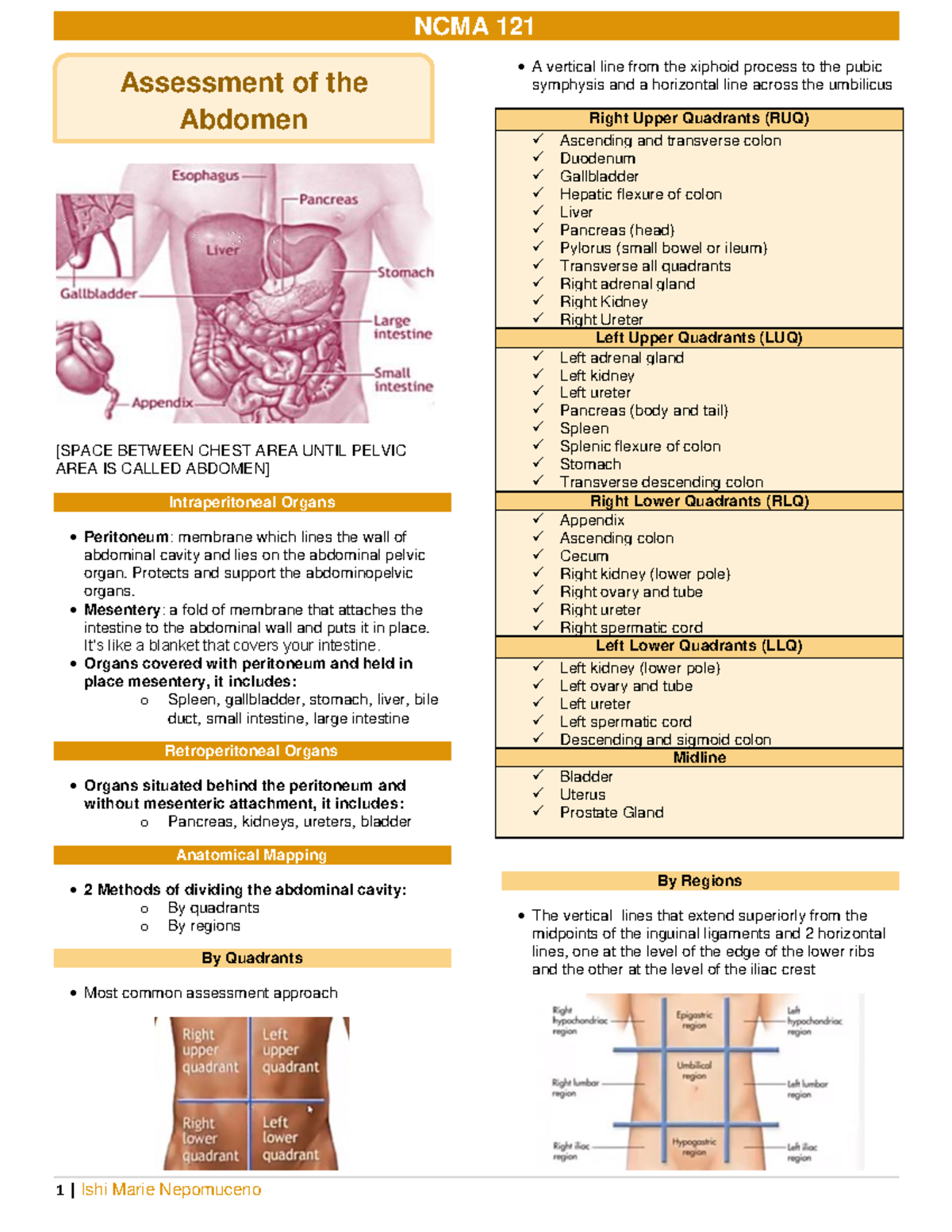 Health Assessment in Abdomen (Normal, Abnormal) - [SPACE BETWEEN CHEST ...