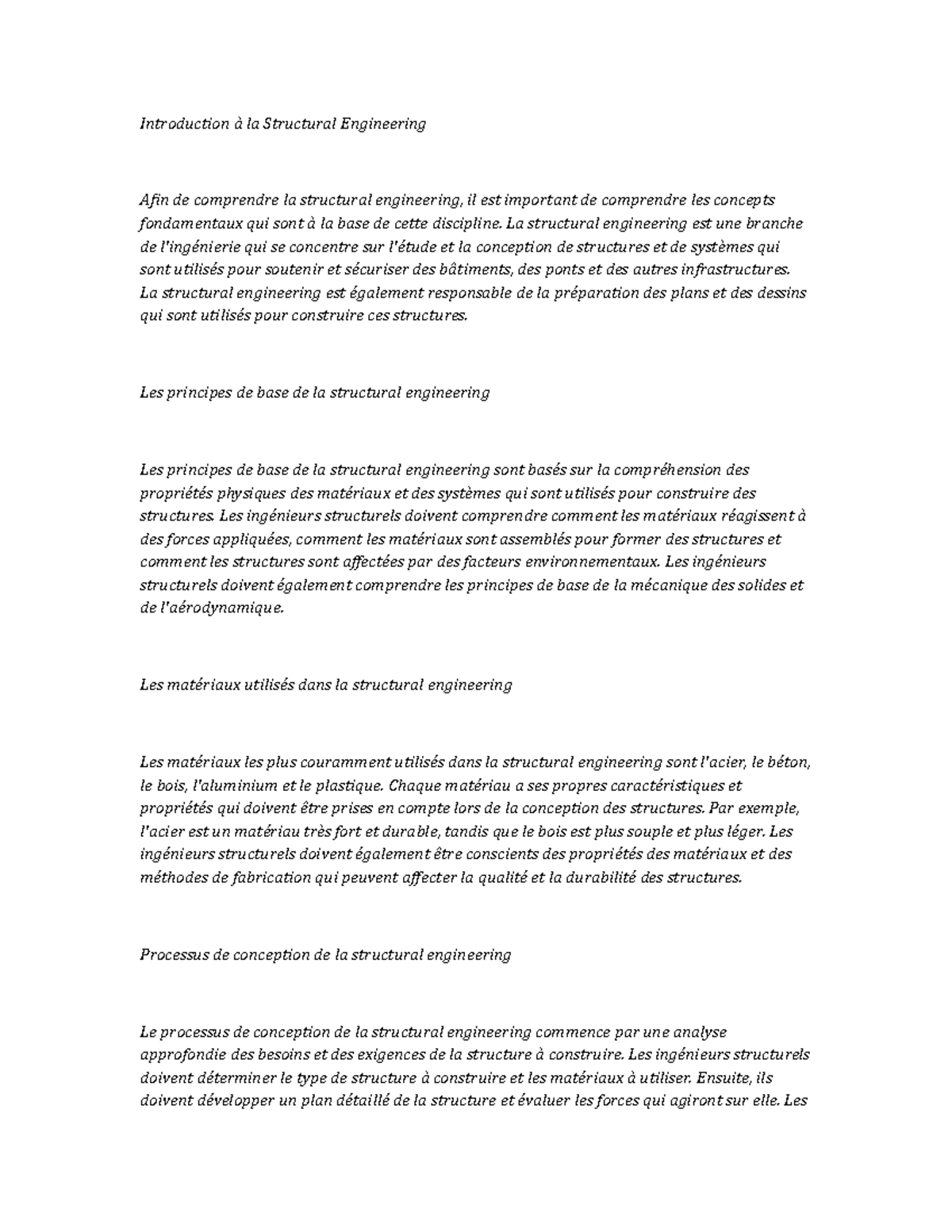 Structural Engineering lecture notes - Introduction à la Structural ...