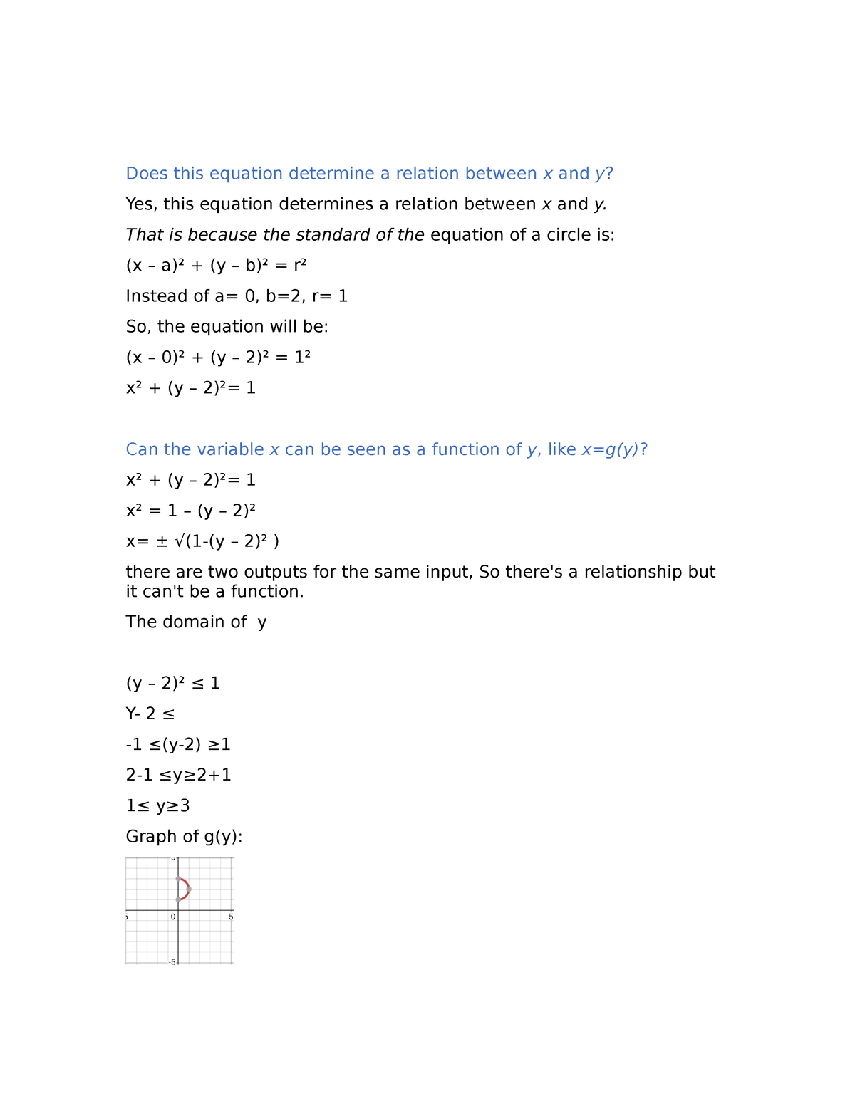 Math1201 Dis1 - Does This Equation Determine A Relation Between X And Y ...