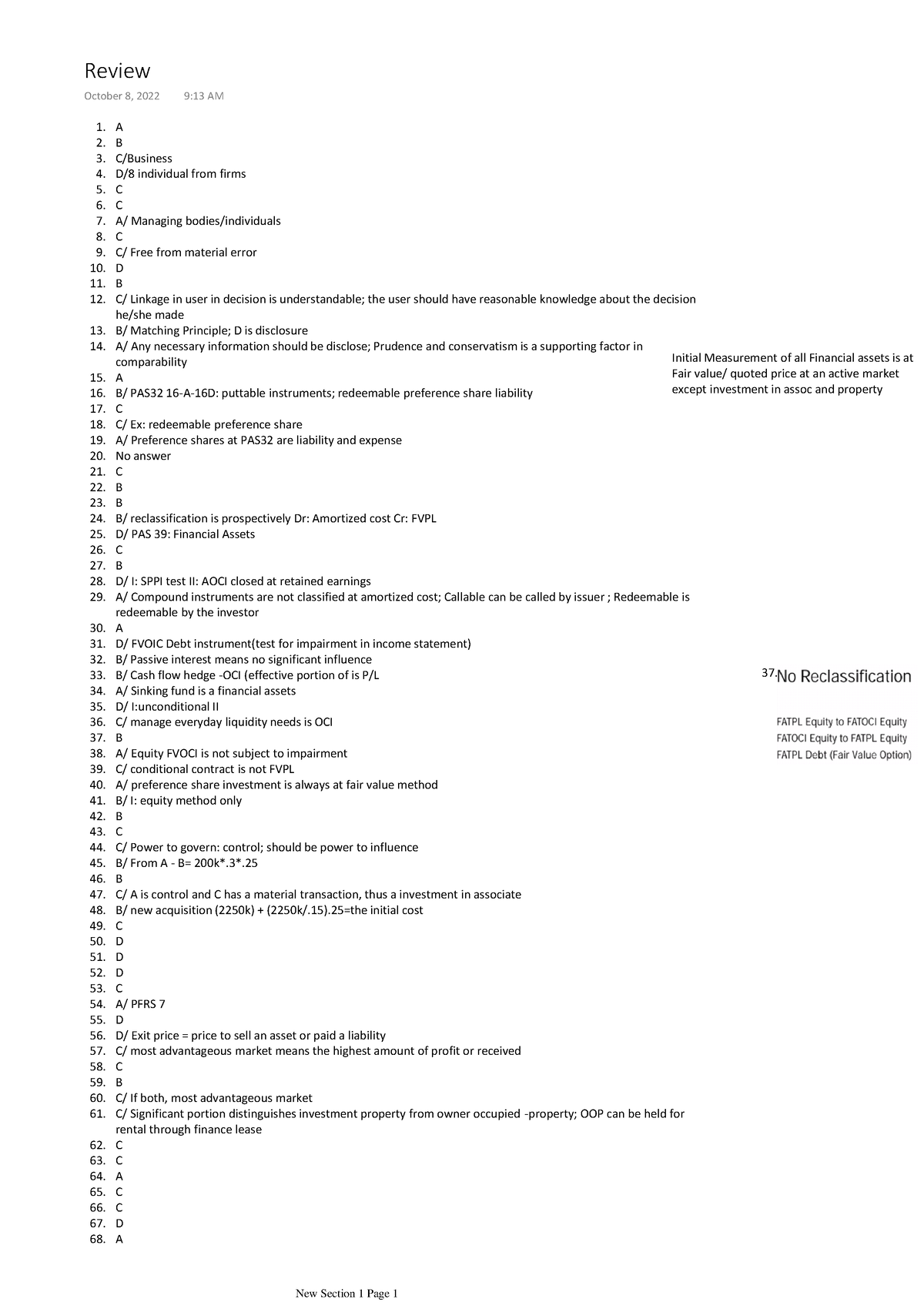 A31 Prelims EXAM - CFAS - 1. A 2. B C/Business D/8 individual from ...