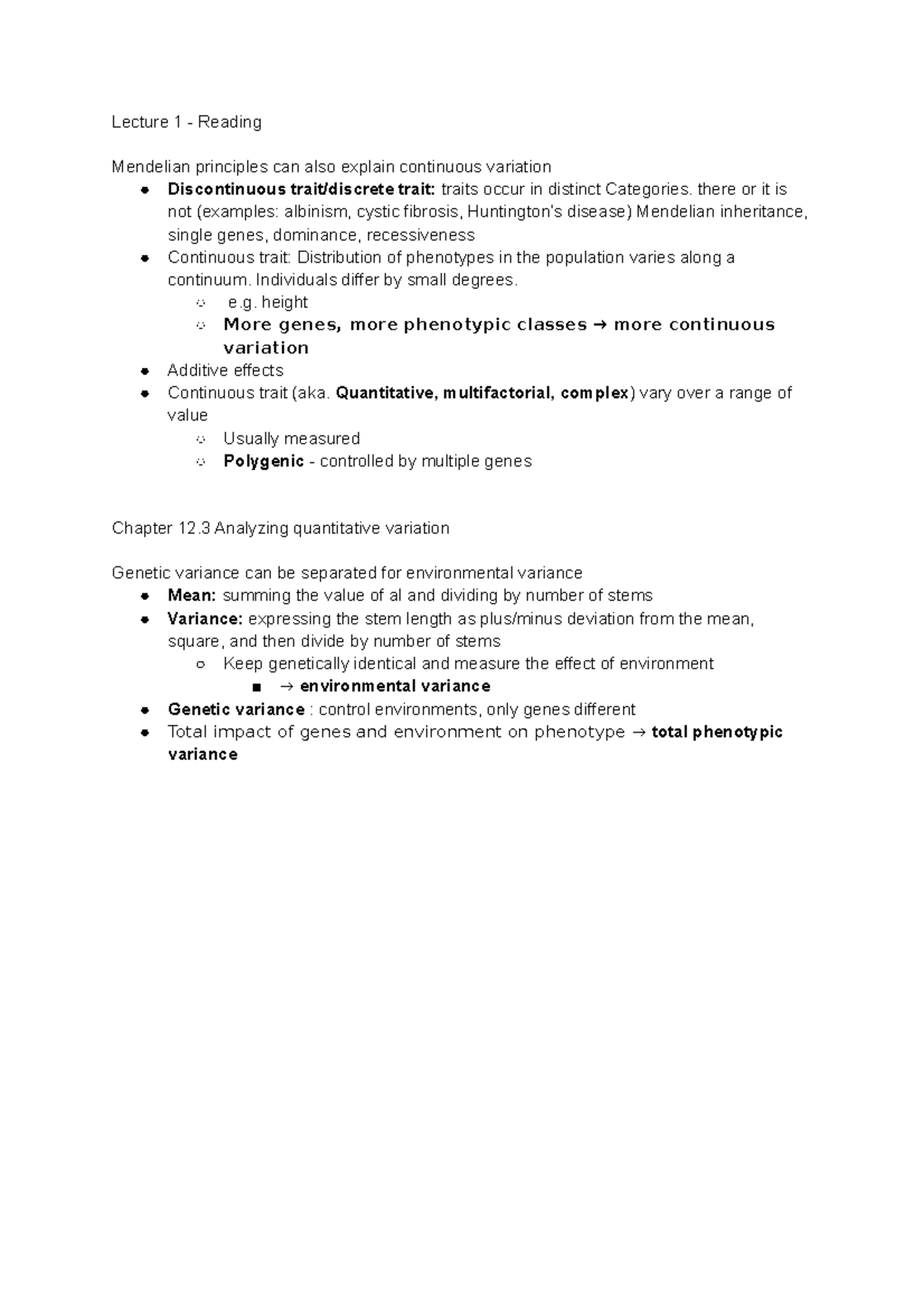 HMB265 Reading Notes Lecture 1 - Readign Hartwell et al - Lecture 1 ...