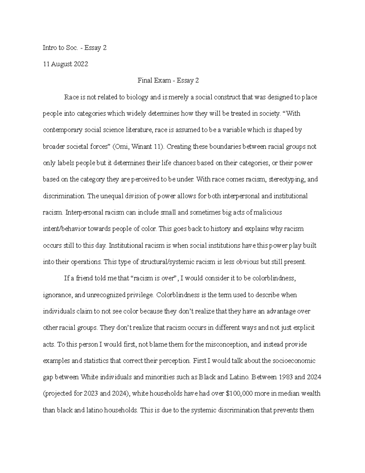 essay 2 social exam paper