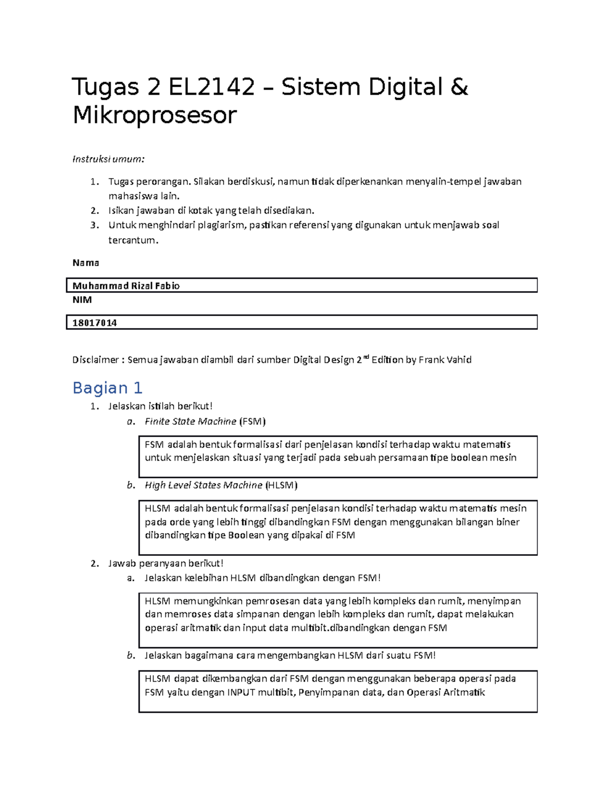 Tugas 2 EL2 1 42 - 1 80 1 70 1 4 - Muhammad R. Fabio - Tugas 2 EL2142 ...
