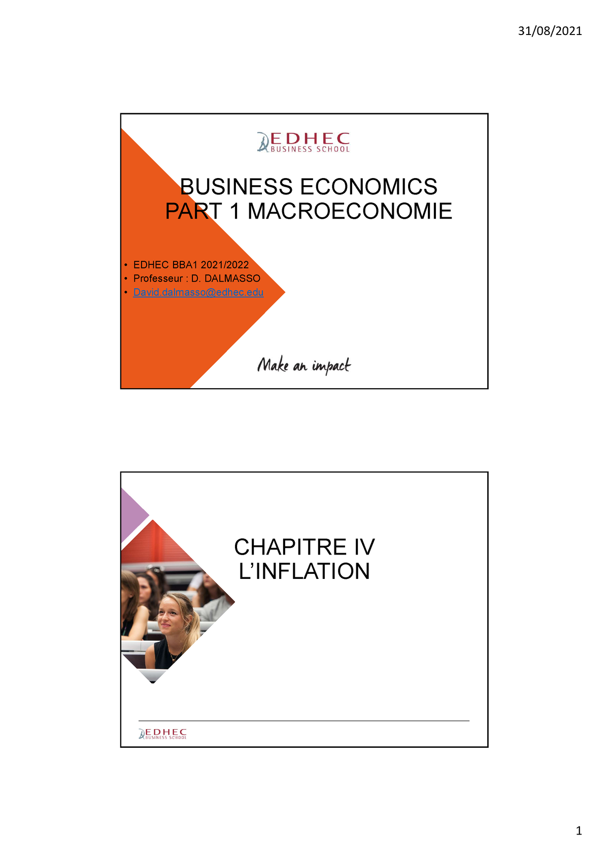 Macro Chap 4 - Première Année - BUSINESS ECONOMICS PART 1 MACROECONOMIE ...