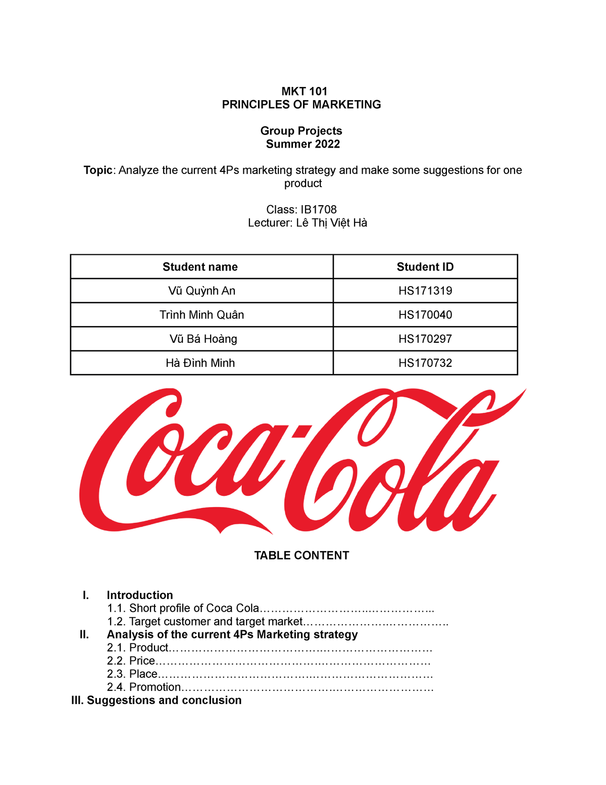 exploring business assignment 2 coca cola