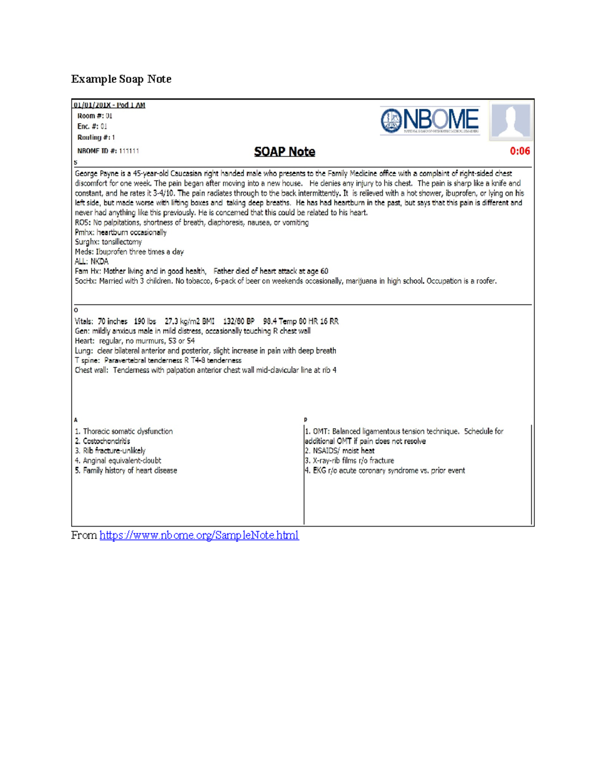 Example Soap Note (2) soap 4015cl Example Soap Note From nbome