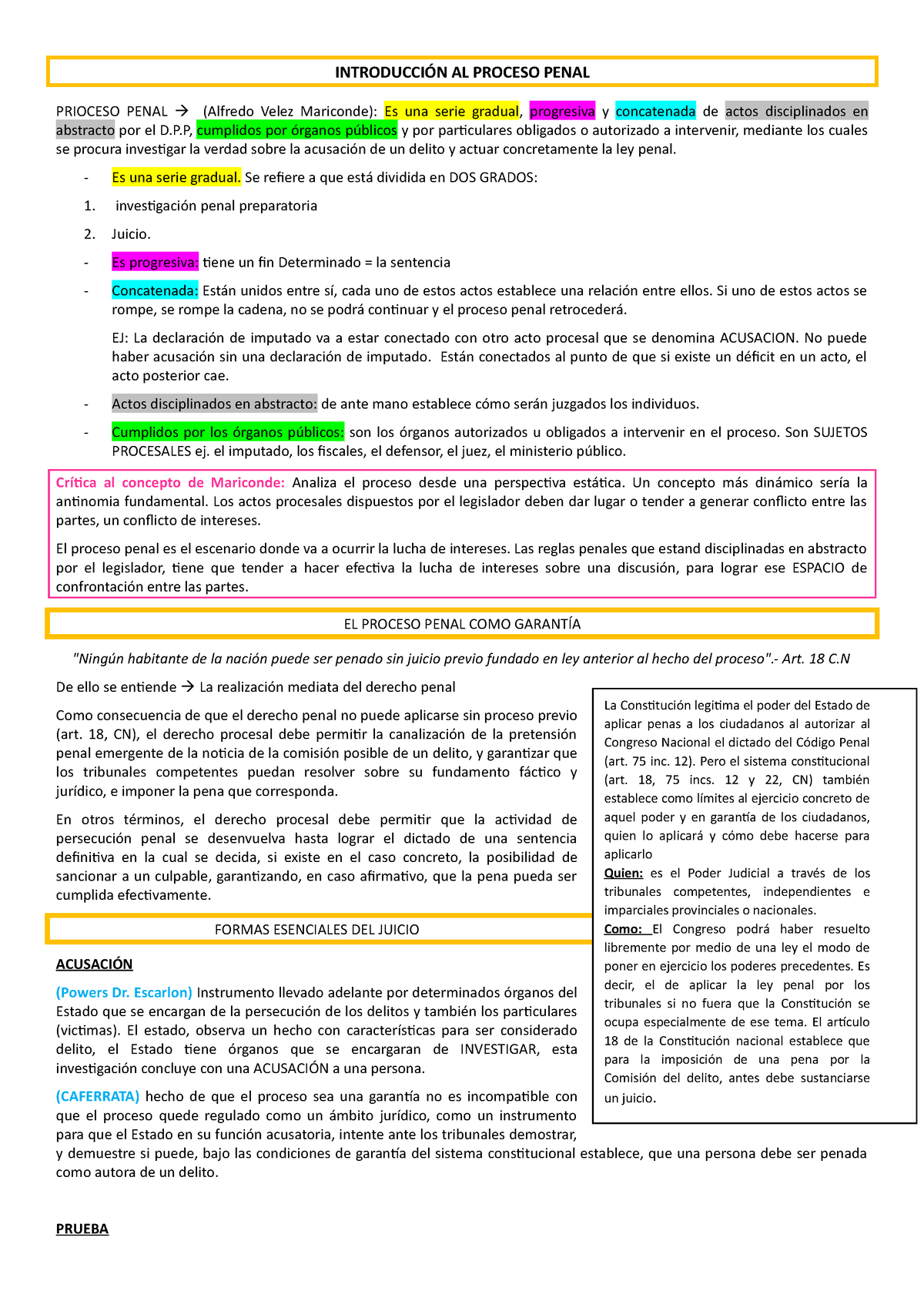 Bolilla 2 - Derecho Procesal Penal INÉS Rossetti - INTRODUCCIÓN AL ...