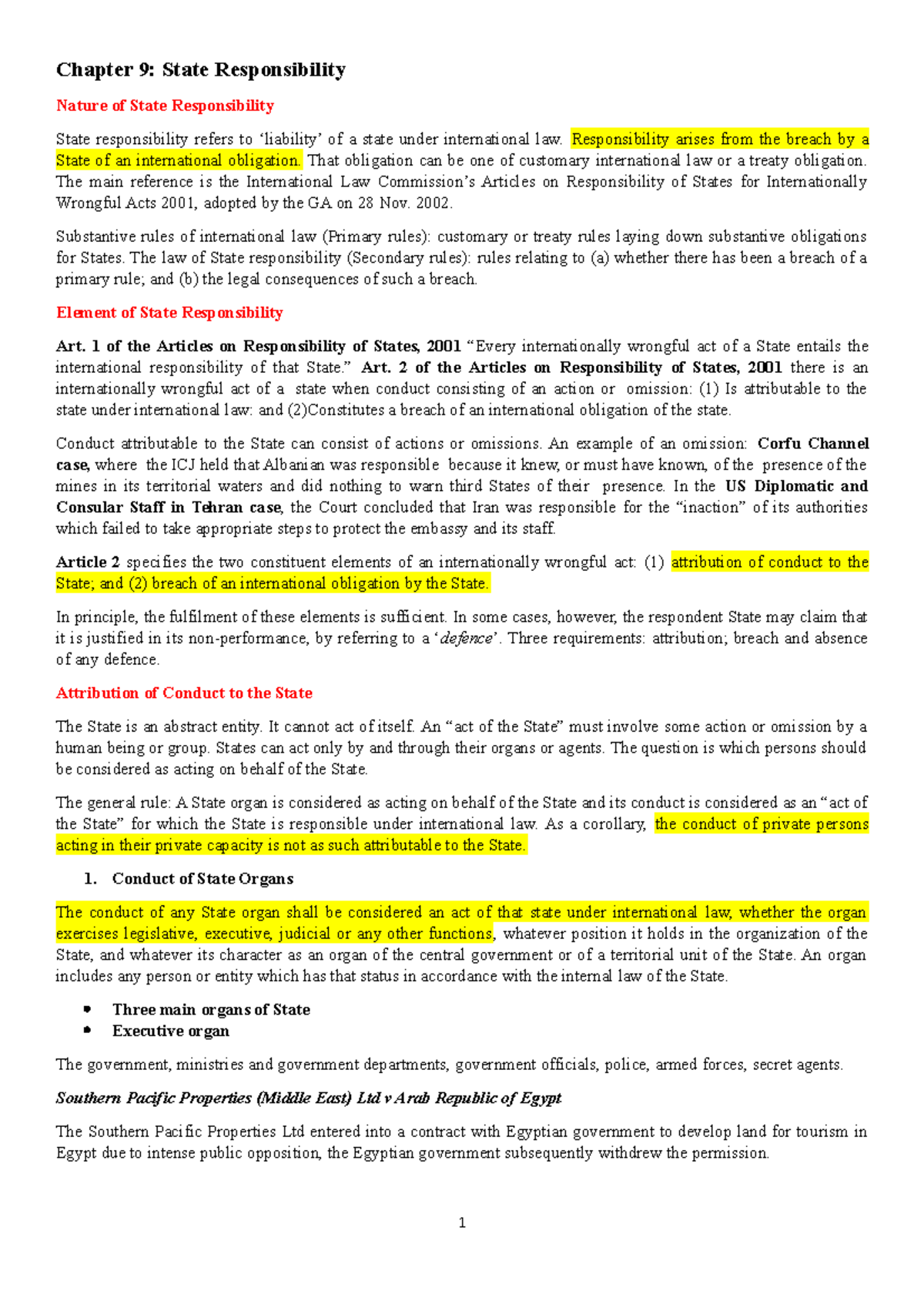 Chapter 9 State Responsibility Chapter 9 State Responsibility Nature 