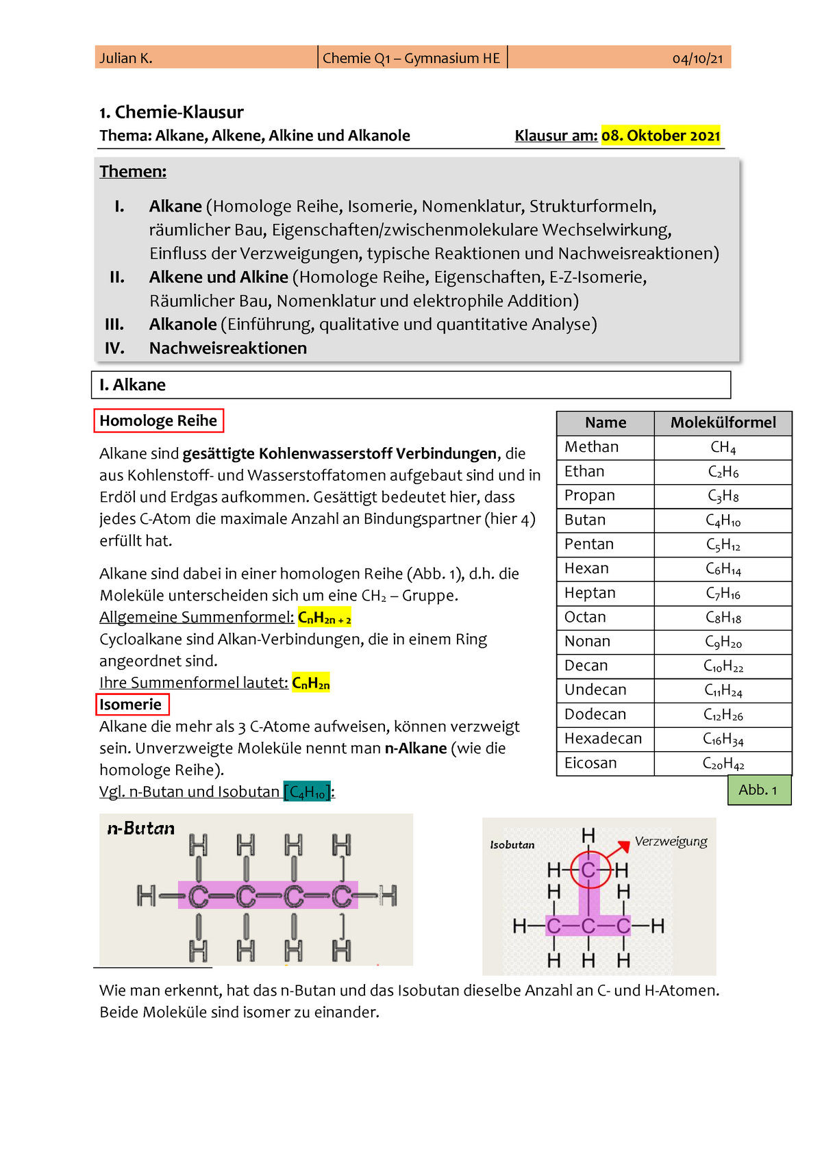 Alkane, Alkene und Alkine; Grundlegende Einführung in die ...