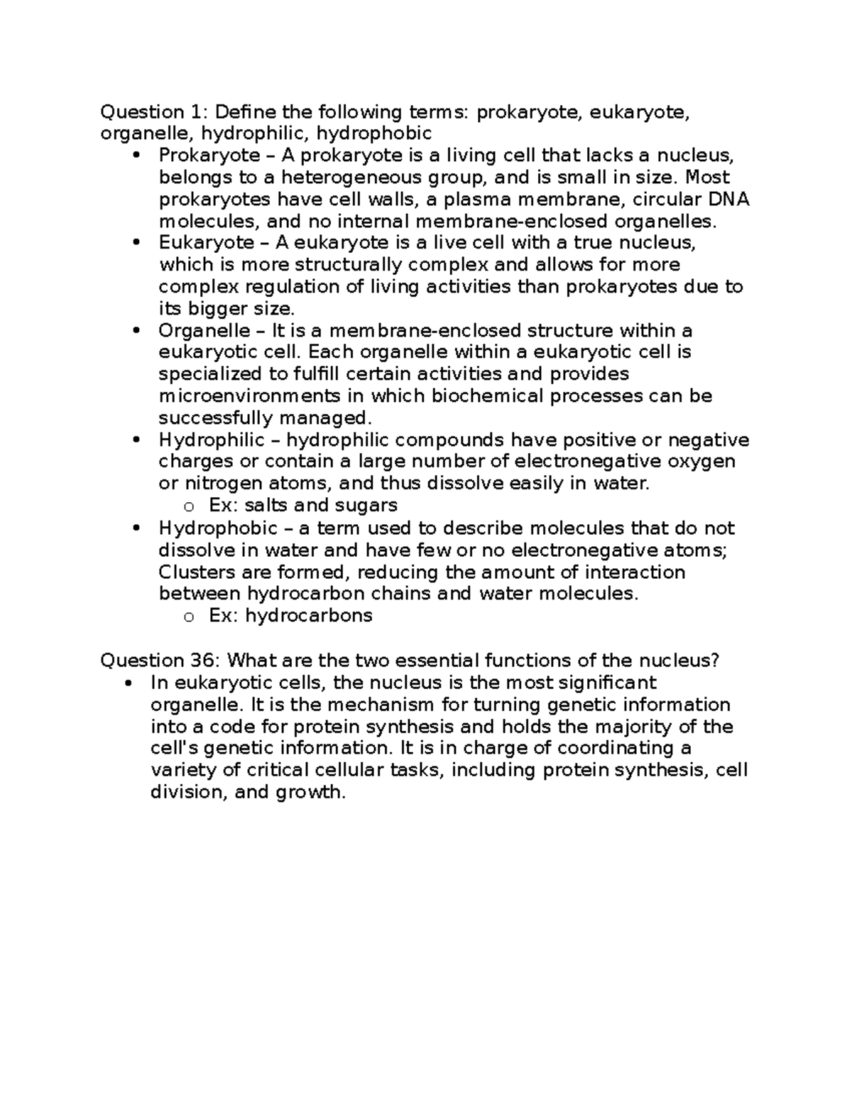 Coffee Shop #2 - Biochemistry with Betsy Bainer - Question 1: Define ...