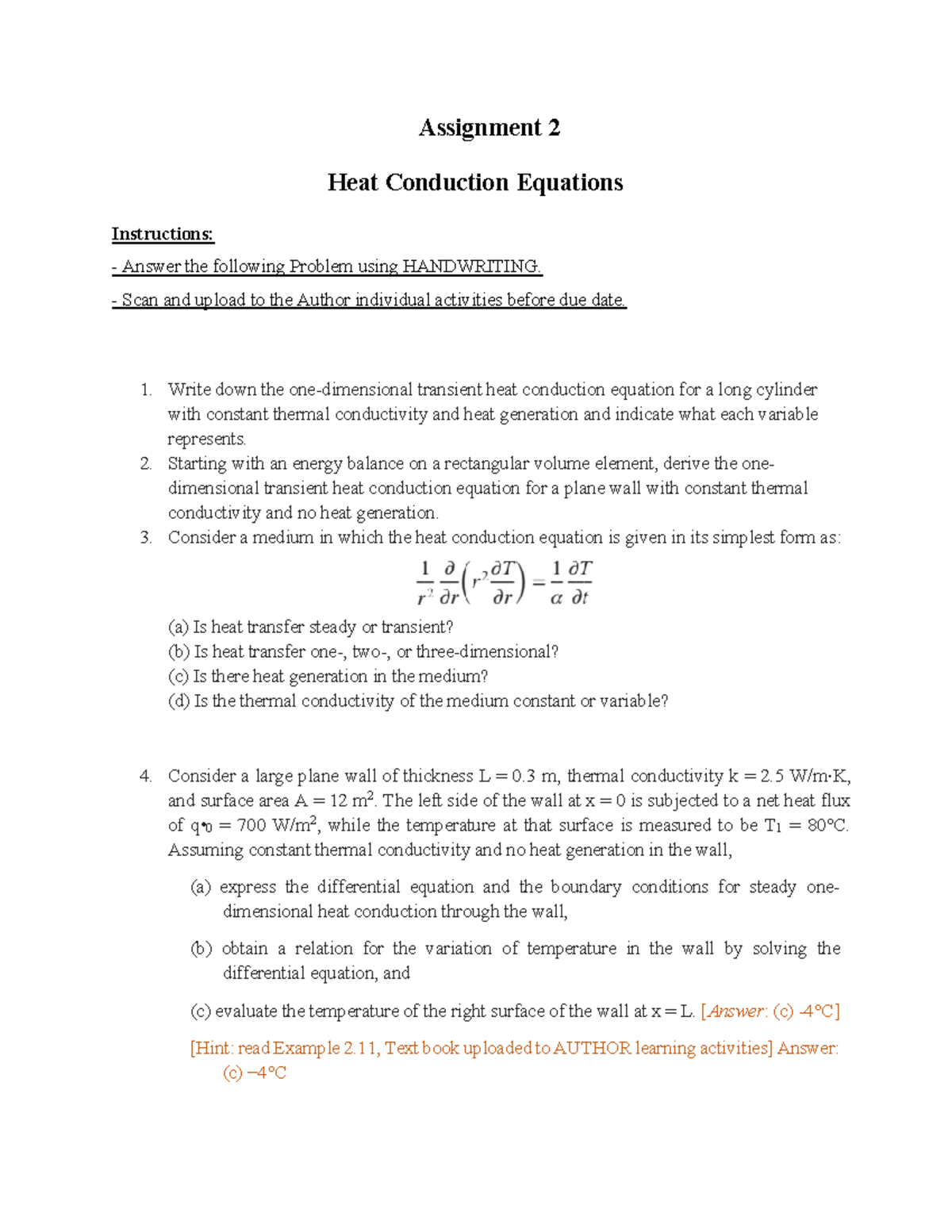 assignment-2heatconductionequations-assignment-2-heat-conduction