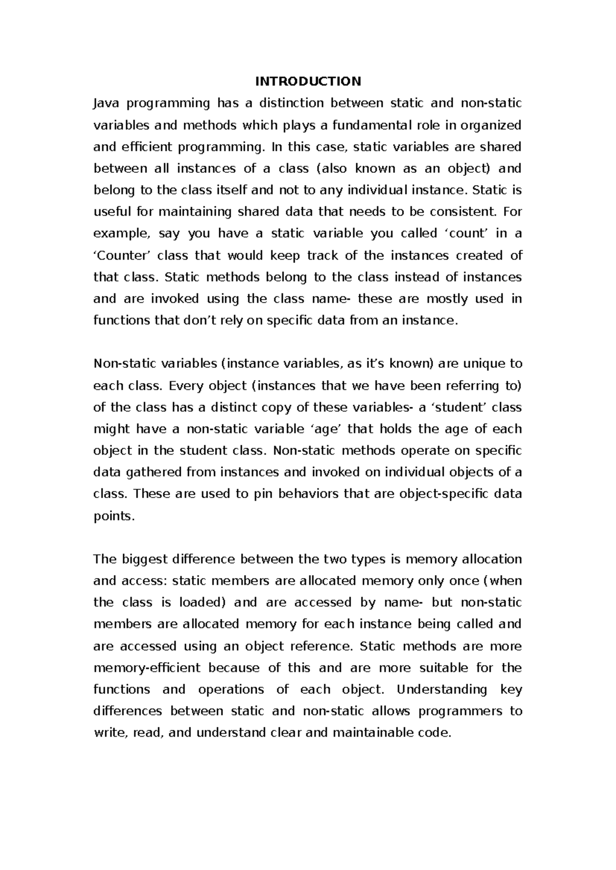 Discussion Forum 2 - INTRODUCTION Java programming has a distinction ...