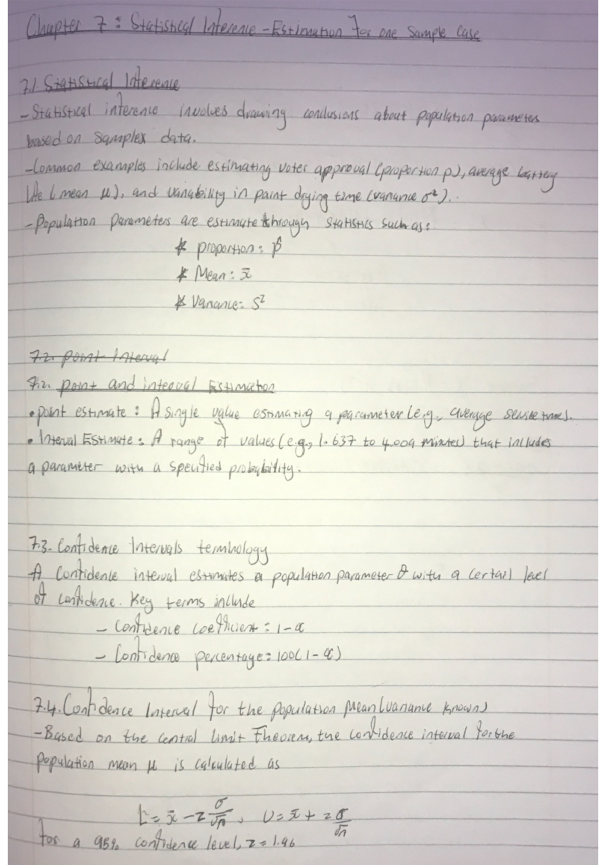 12Oct2024 125620 PM Notes on chapter 7 Chapter 7 Statistical