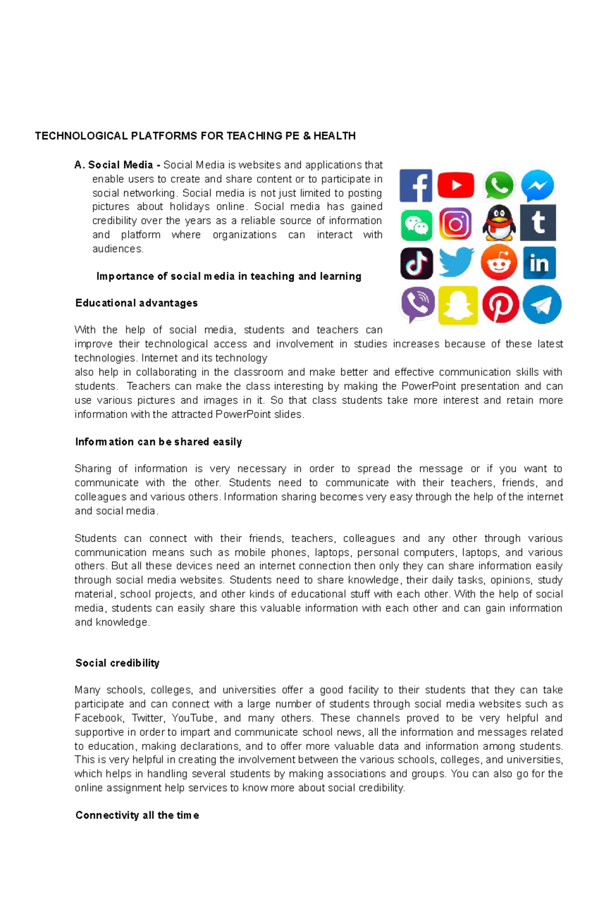 IM3 Technology for Teaching and Learning - TECHNOLOGICAL PLATFORMS FOR ...