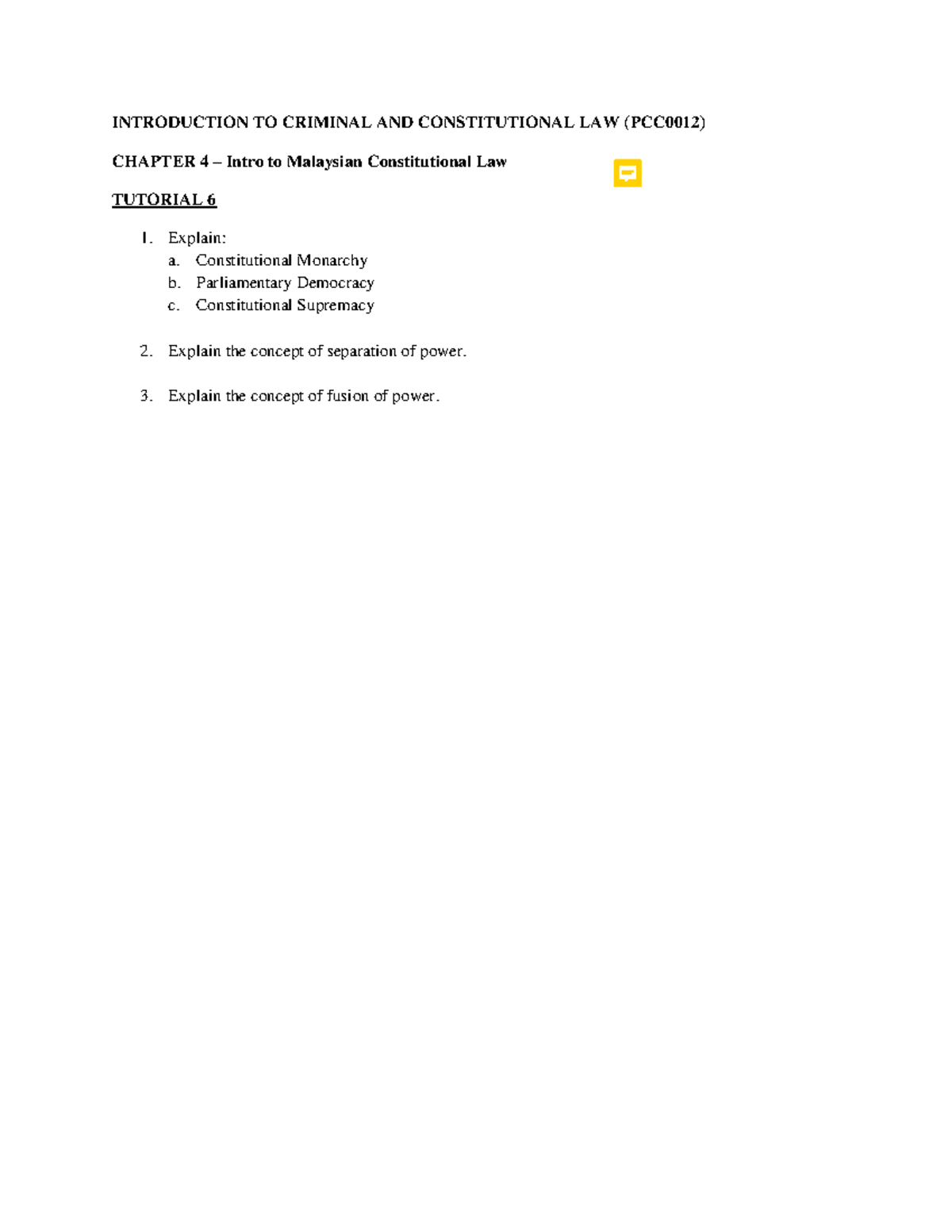 Topic 4 - Intro to Constitutional Law (1) - Introduction to Criminal ...