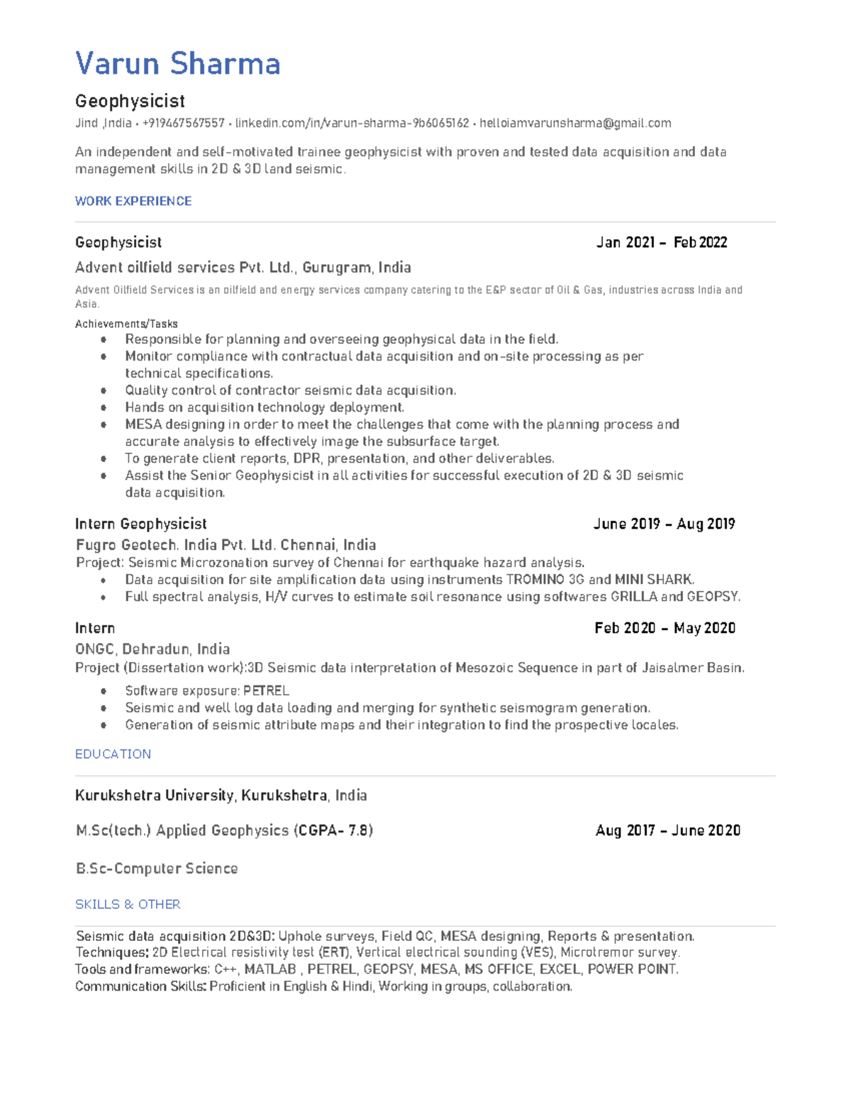 New CV-Varun (1)-2 - A Billing Manager is a professional who is ...