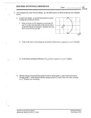 Pre lab 1 - Pre Lab for Electrostatics - PHYS 2200 - Cal State LA - Studocu