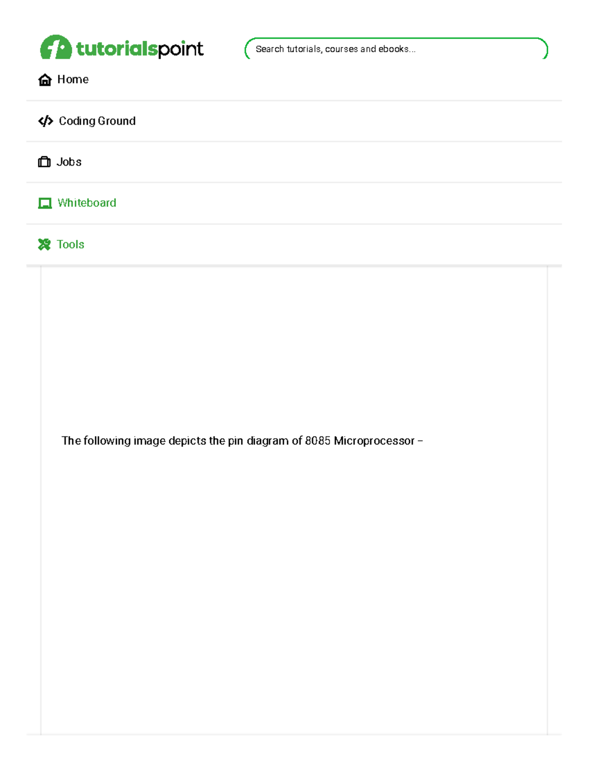 Microprocessor - 8085 Pin Configuration - Menu Login HTML CSS ...