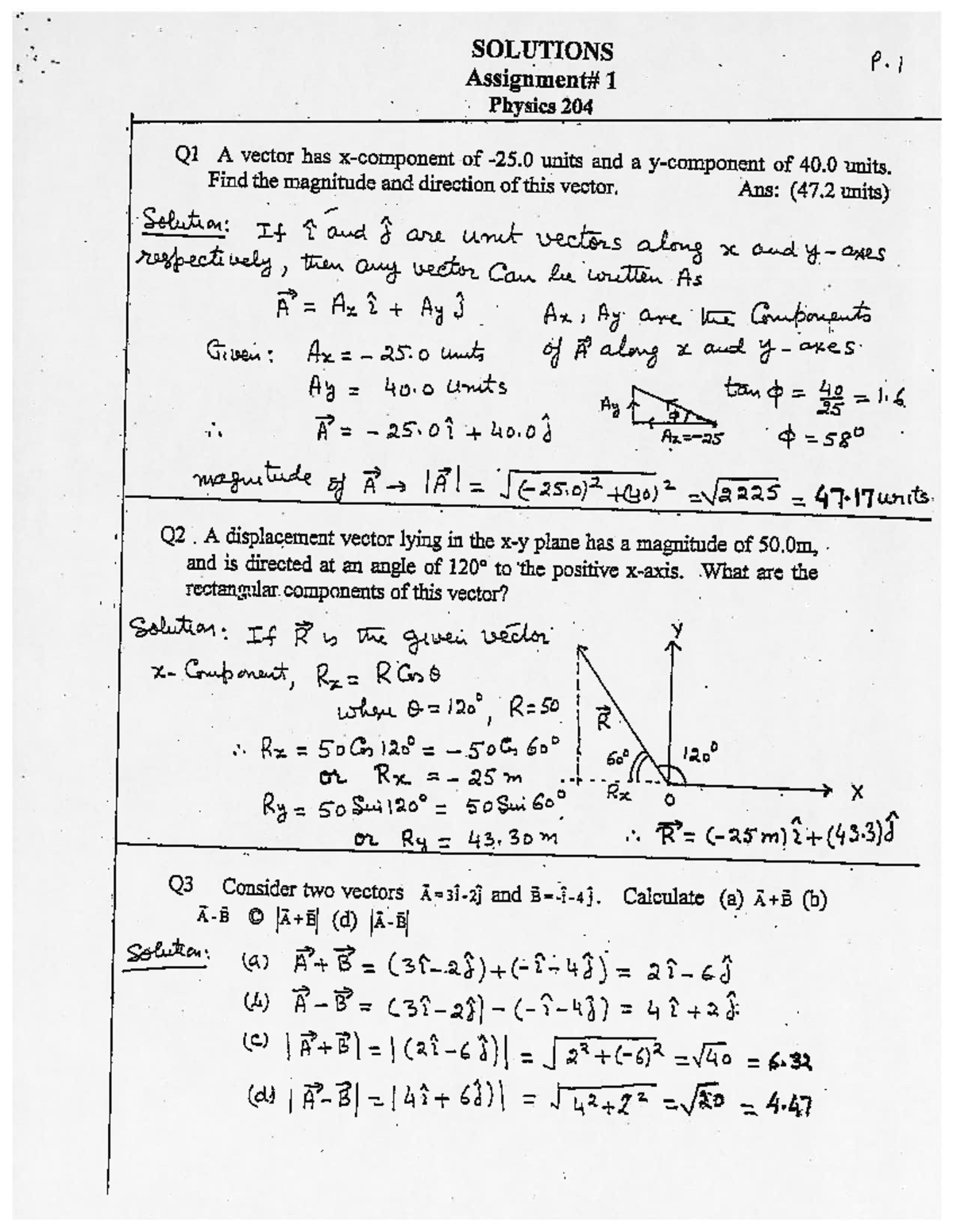 PHYS 204 - Sharma's Assignment 1 Solution - PHYS 204 - Warning ...