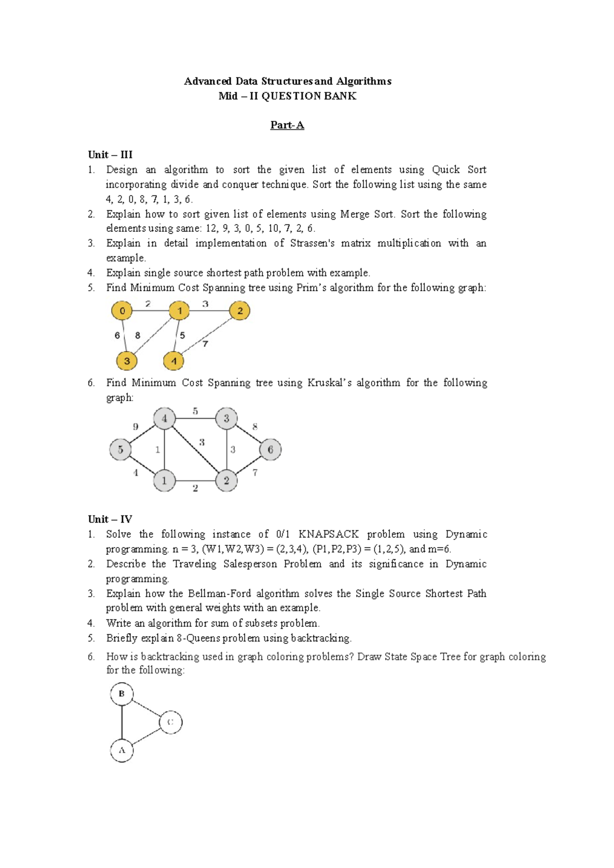 ADS Mid-II QB - Enjoy - Advanced Data Structures and Algorithms Mid ...
