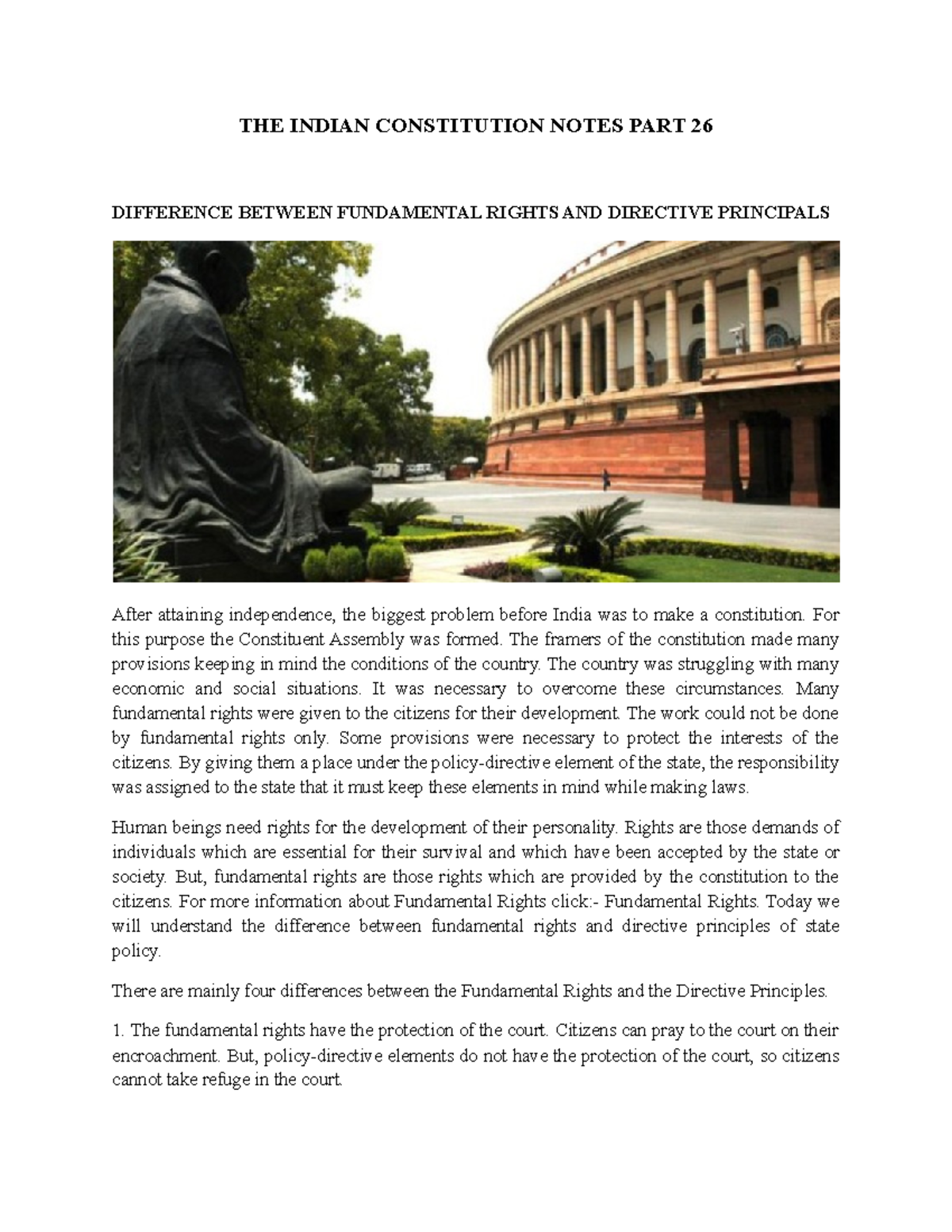 THE Indian Constitution Notes PART 26 - THE INDIAN CONSTITUTION NOTES ...