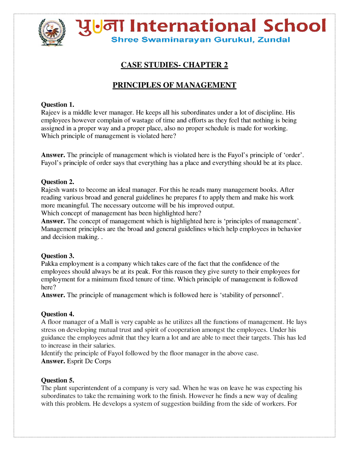 management case study with questions and answers pdf