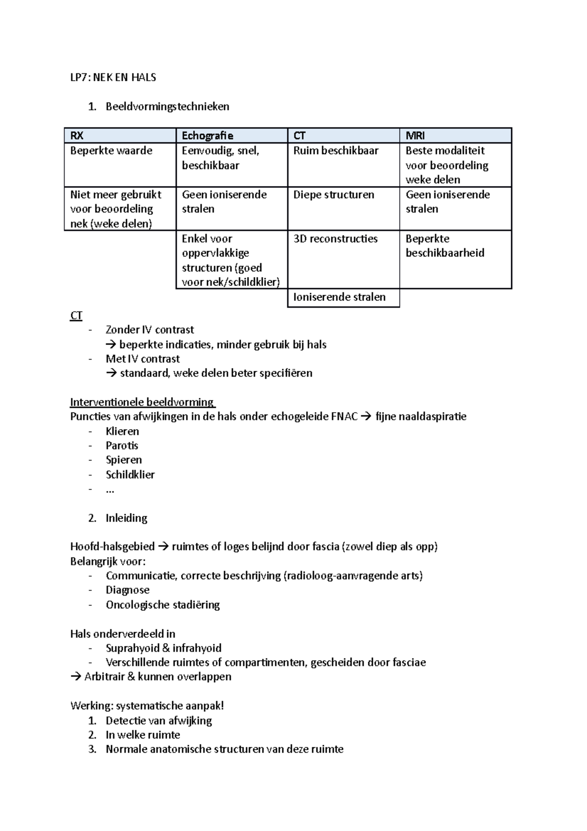 LP7 RA Nek En Hals Notities Leerpad 7 Radiologische Anatomie LP7