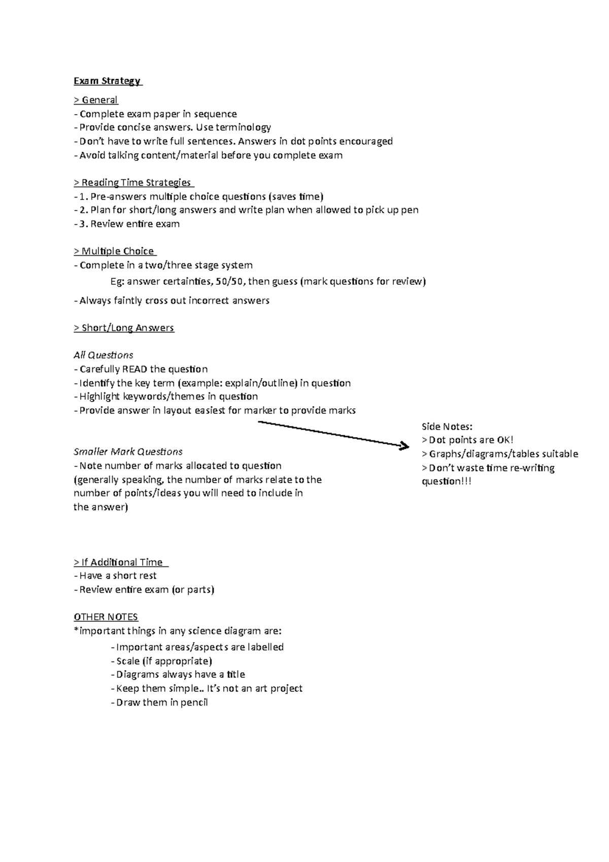 How To - Exam Strategy - Exam Strategy General Complete exam paper in ...