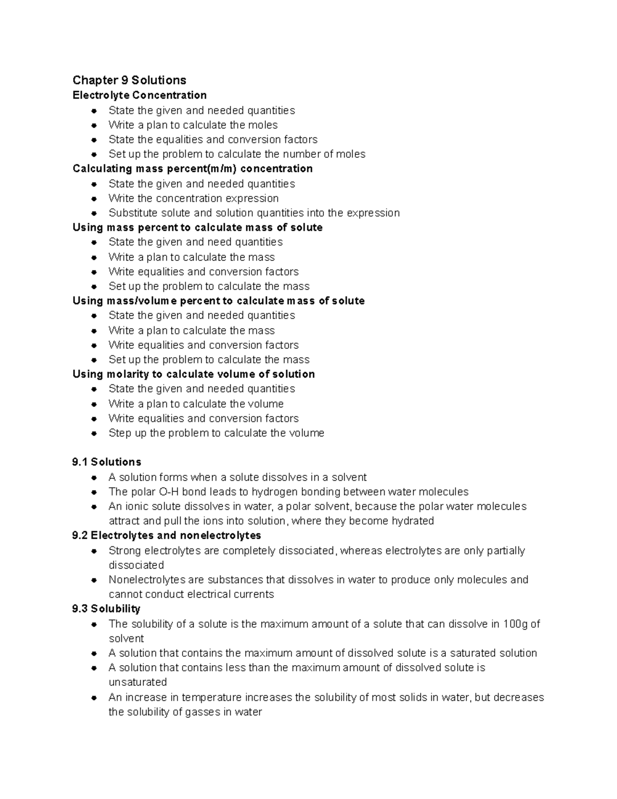 Chem 136 textbook ch9 solutions - Chapter 9 Solutions Electrolyte ...