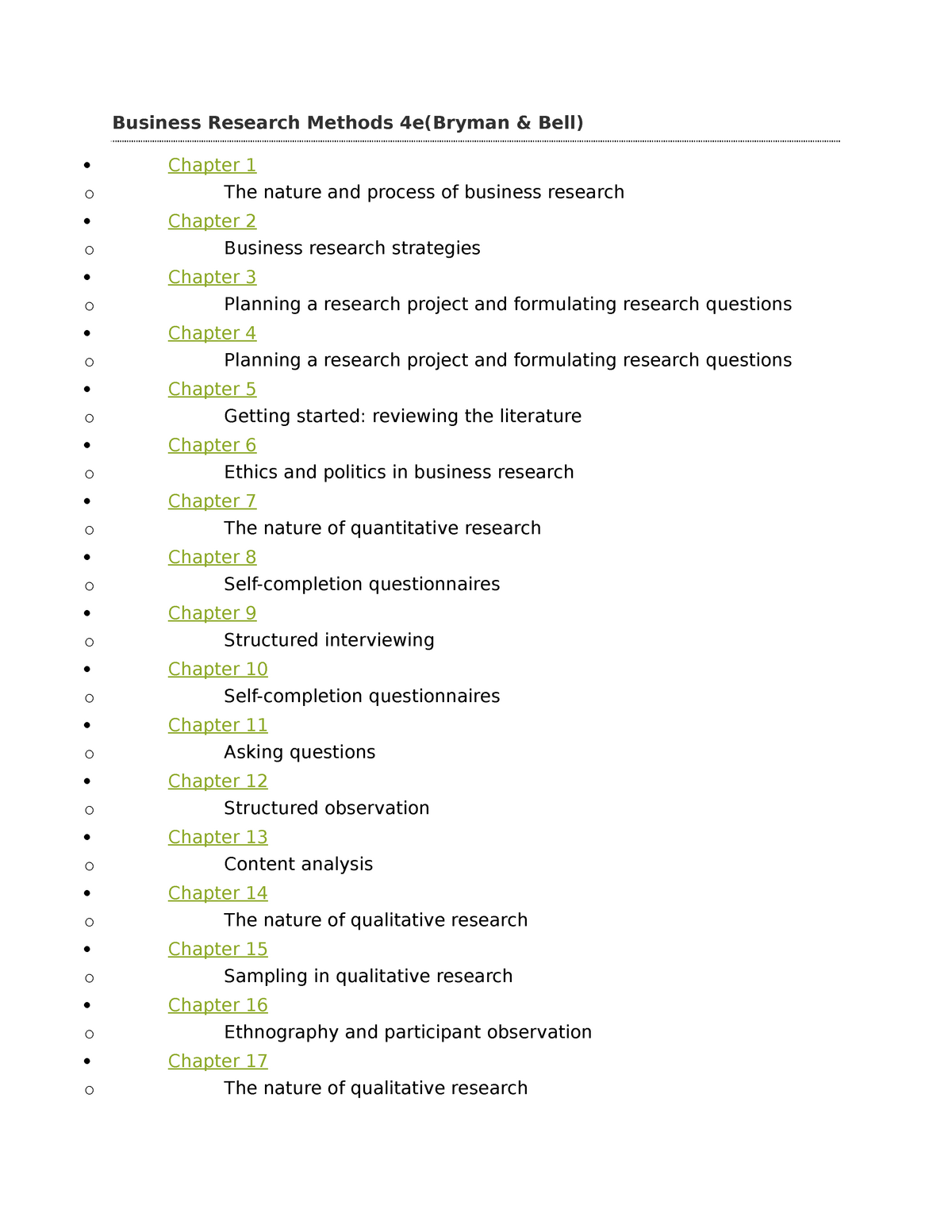 Business Research Methods 4e - Business Research Methods 4e(Bryman ...