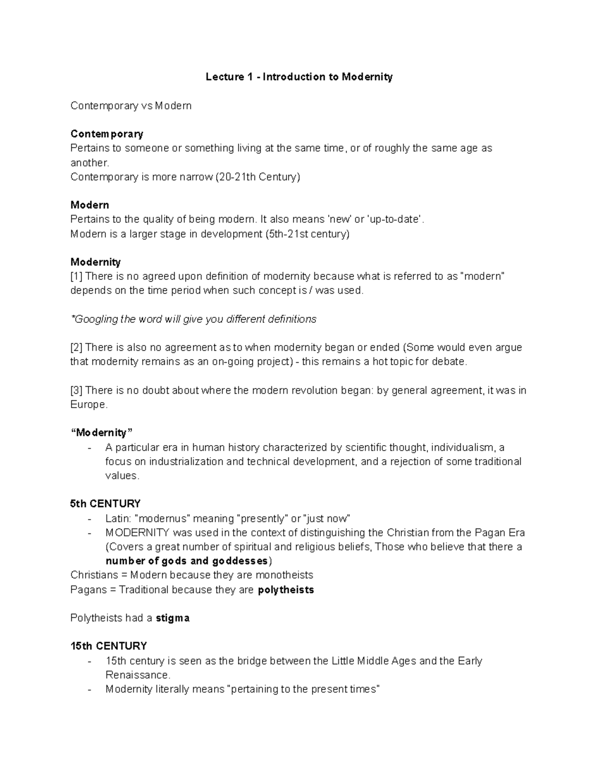 Social Science Part 110 Lecture 1 Introduction to Modernity