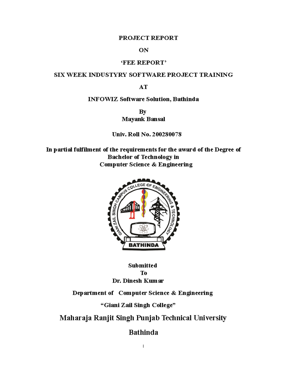 Roman - These are reports for Java Training 6 weeks - PROJECT REPORT ON ...