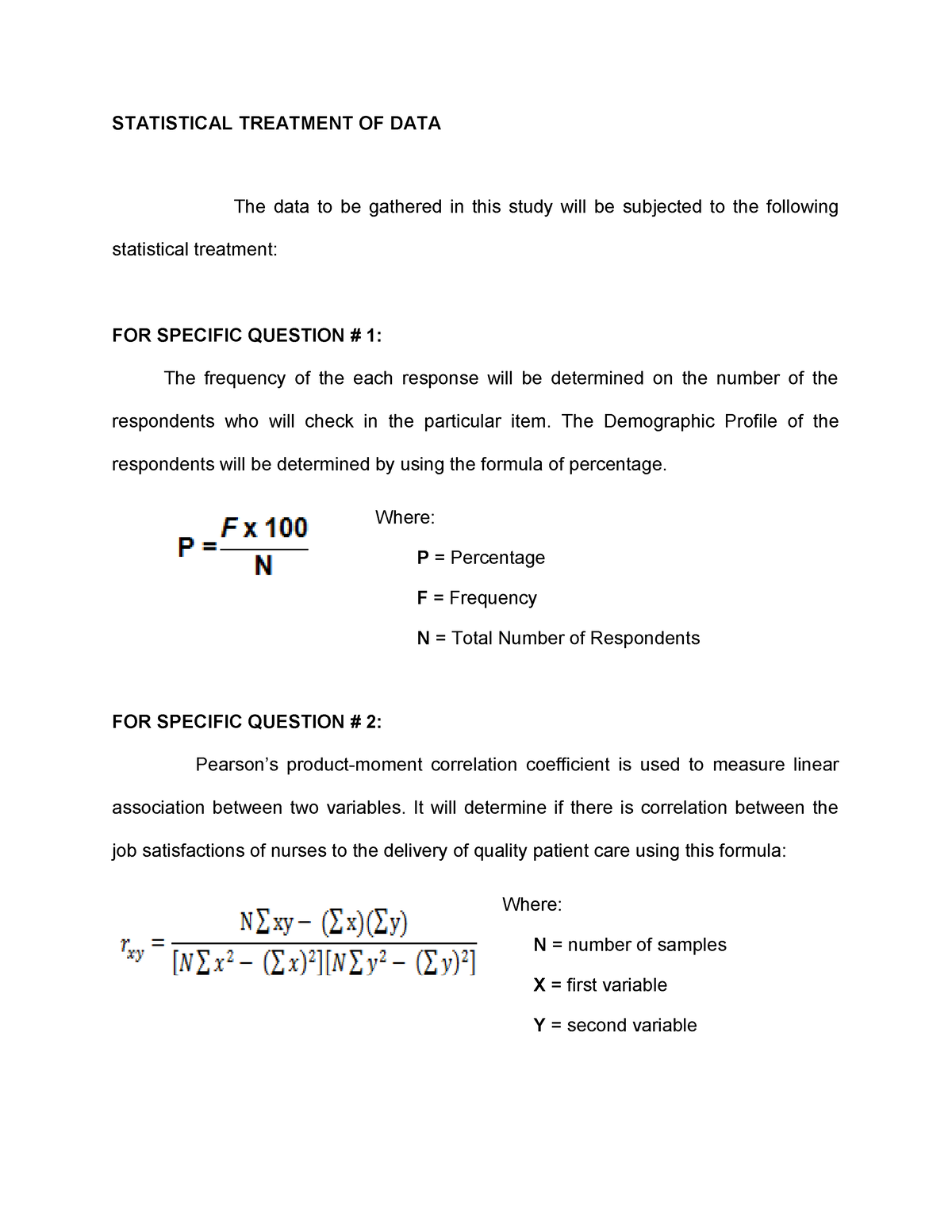 What Are The Statistical Treatment Used In Research