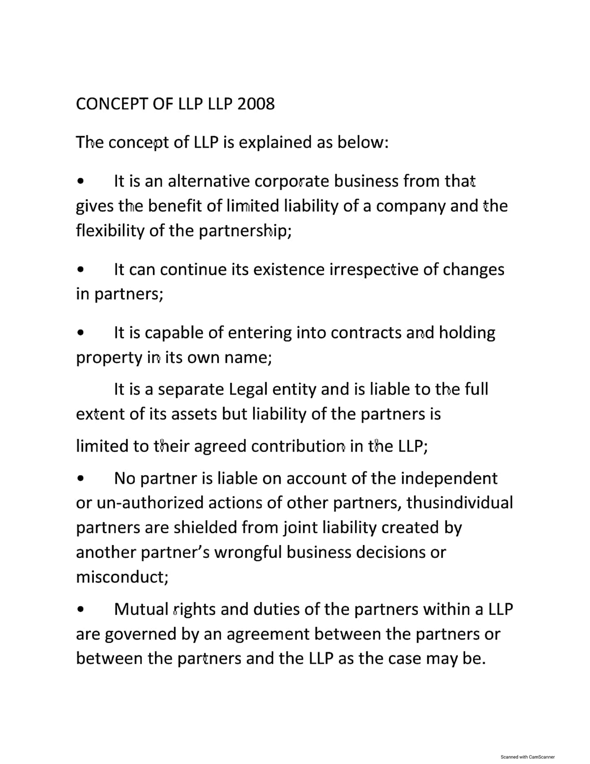 Limited liability partnership - Bachelor of business administration ...
