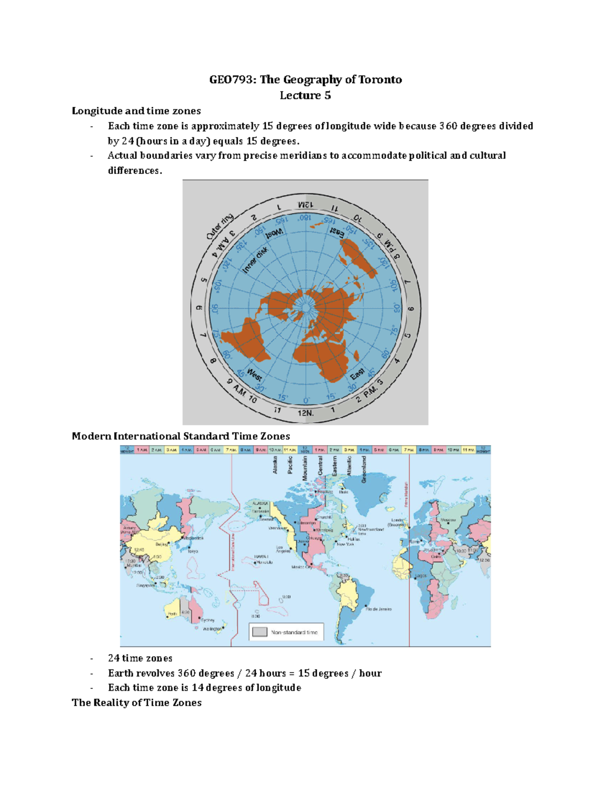 GEO793 Lecture 5 GEO793 The Geography of Toronto Lecture 5
