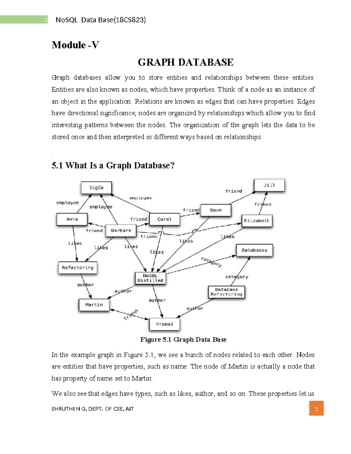 05. Module-V saved - Module - V GRAPH DATABASE Graph databases allow ...