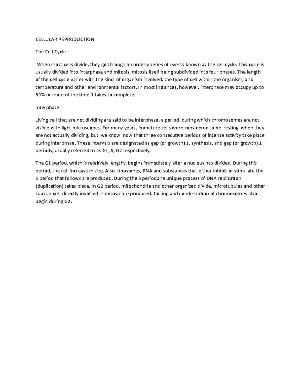 Cellular Reproduction -WPS Office - CELLULAR REPRODUCTION The Cell ...