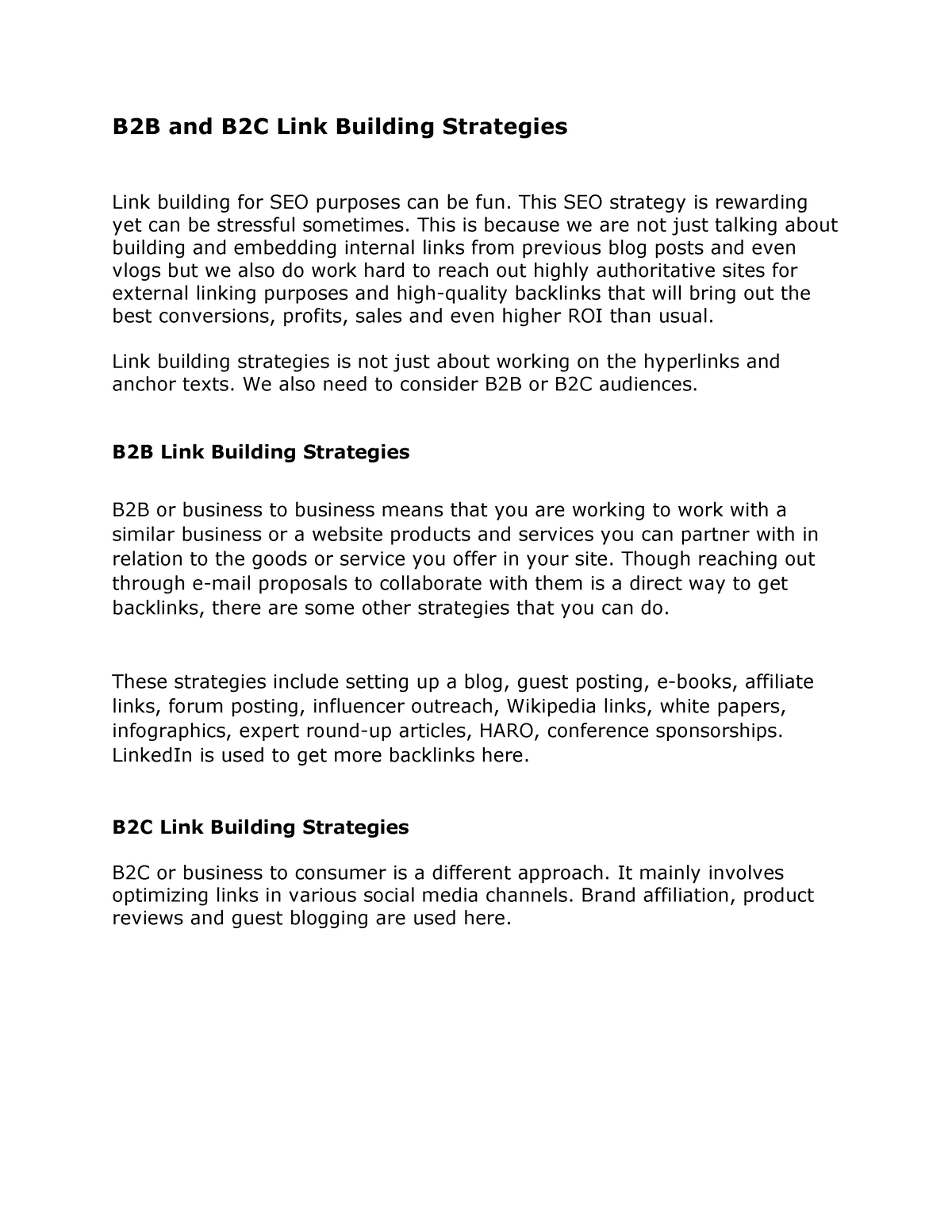 B2B And B2C Link Building Strategies - B2B And B2C Link Building ...