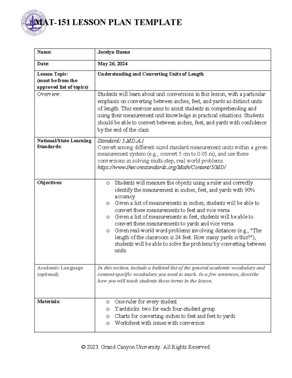 MAT-151 Lesson Plan Template - MAT-151 LESSON PLAN TEMPLATE Name ...