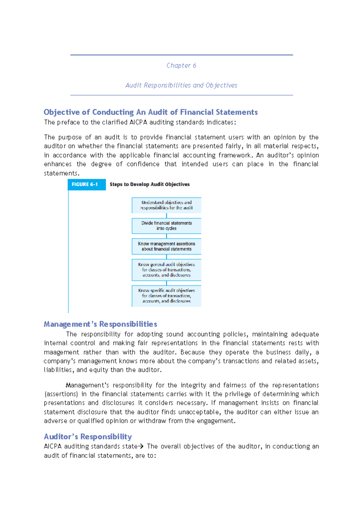 Ch 6 Audit Responsibilities And Objectives Studocu