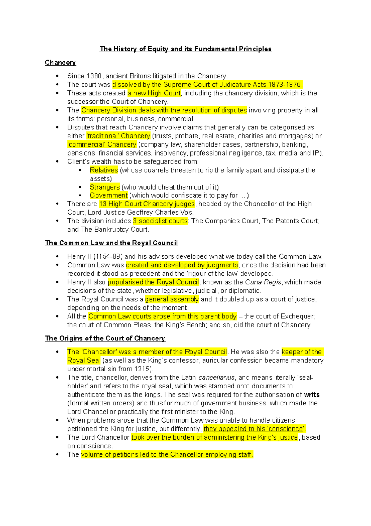History of Equity and Principles - The History of Equity and its ...