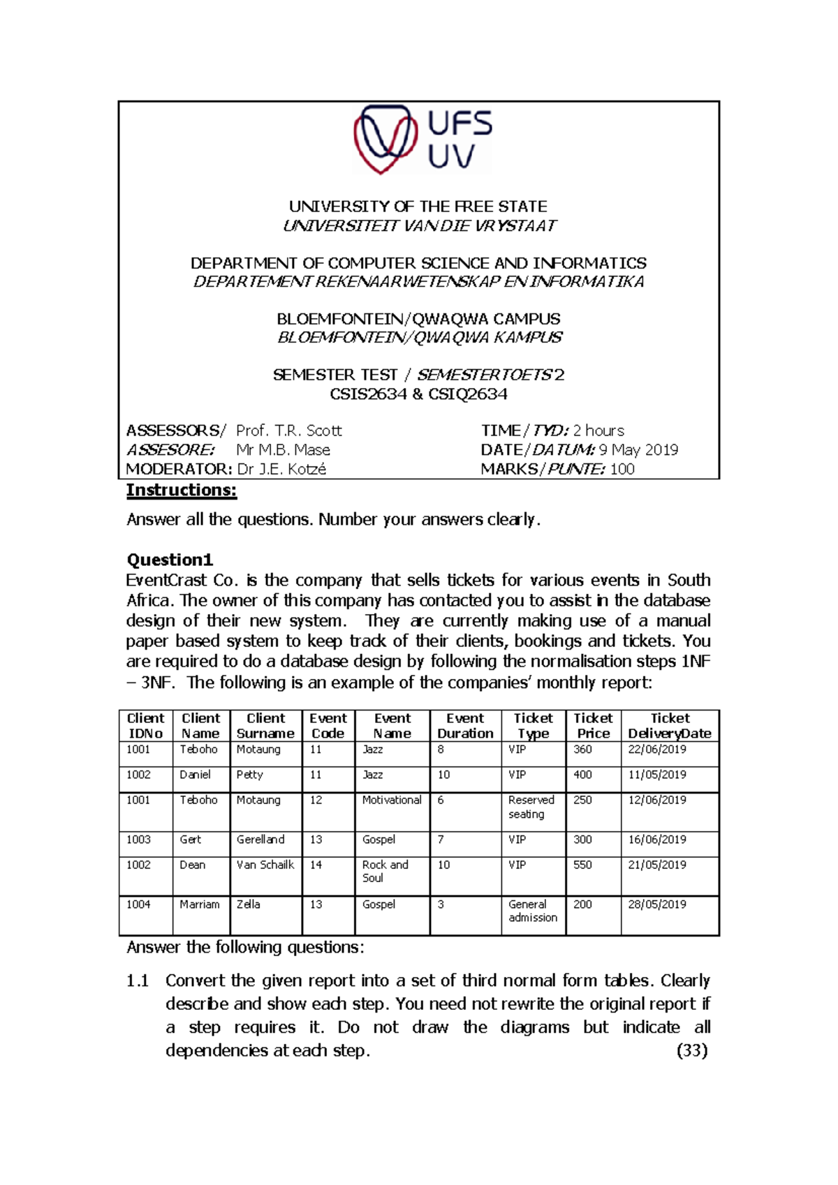 Test 2019 Questions And Answers Warning Tt Undefined Function 32 University Of The Free 1947