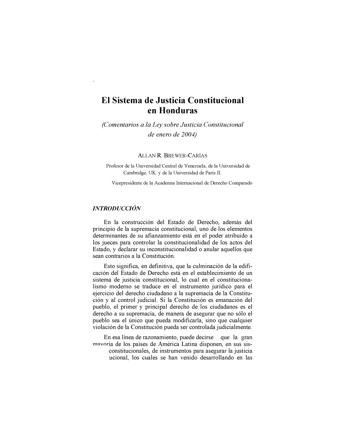 II, 4, ..446. EL Sistema DE Justicia Constitucional EN Honduras Ley ...