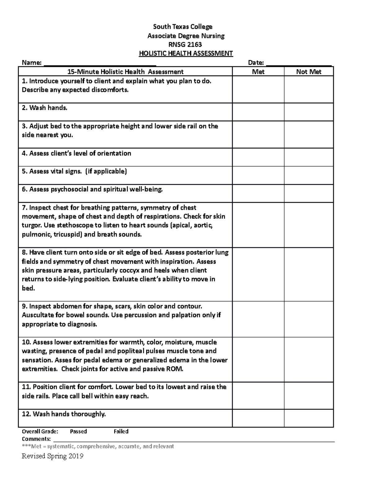 Holistic Health Assessment - NURS 3561 - UT Arlington - Studocu