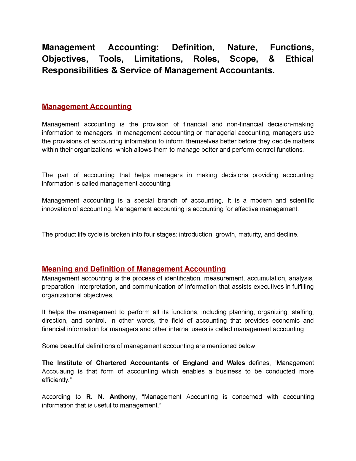 management accounting dissertation