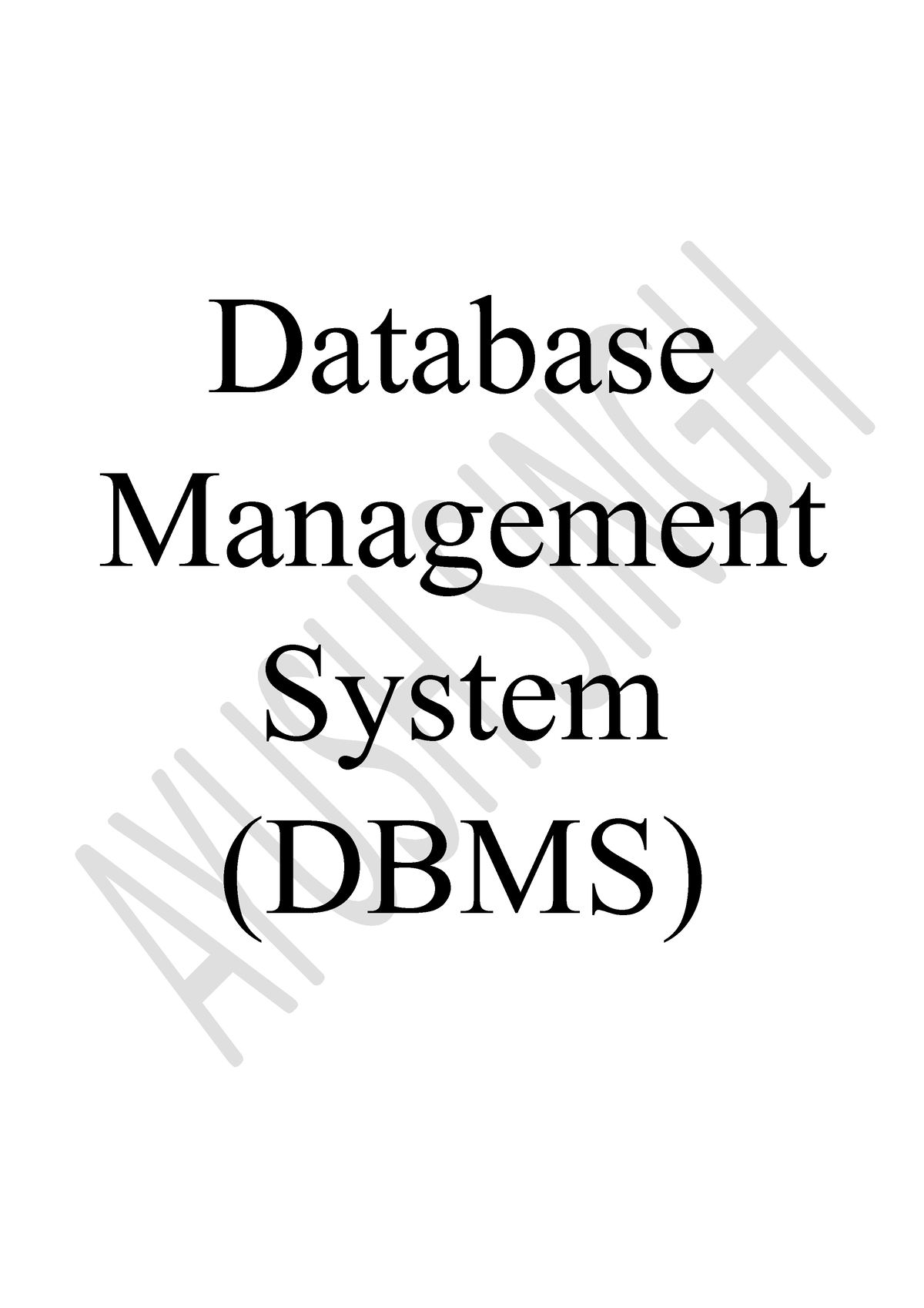 DBMS Notes - Database Management System (DBMS) {UNIT – 01} Database ...